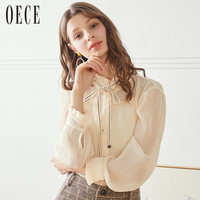 OECE FB093 女士复古系带衬衫