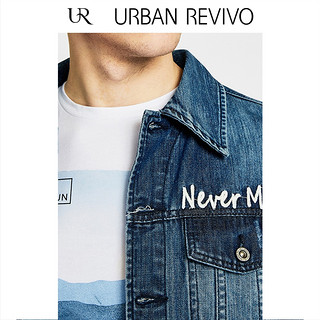 URBAN REVIVO ML06SBJN2000 男士印花丹宁牛仔外套