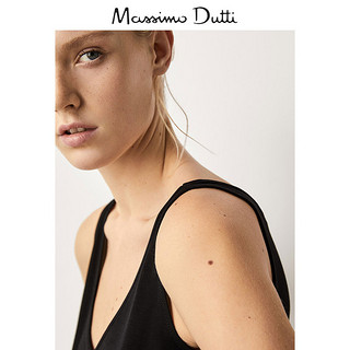 Massimo Dutti 06860811800 女士黑色双层拼接上衣