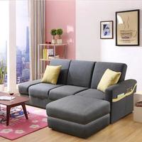 A家家具 DS-028 简约布艺沙发组合 三人位带脚踏