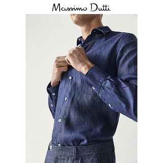  Massimo Dutti  00161478400 男士修身亚麻衬衫