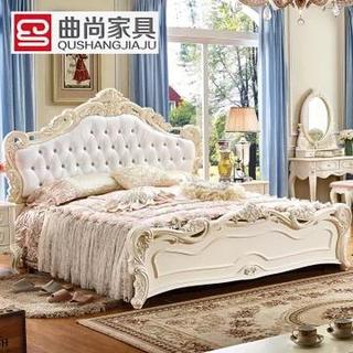  曲尚家具 QUSHANGJIAJU家具 JIAJU OSC1001 法式真皮床雕花床尾  1500*2000mm