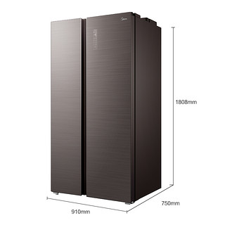 Midea 美的 BCD-598WKGPZM(E) 风冷对开门冰箱 598L 棕色