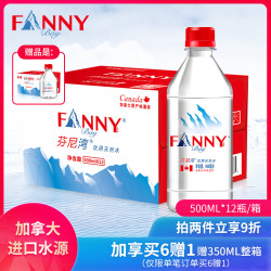 加拿大芬尼湾 冰川进口天然饮用水500ML*12小瓶矿泉水弱碱性蓝标