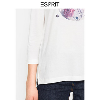 ESPRIT 087EE1K005 圆领印花款七分袖T恤