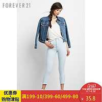 FOREVER 21 00171146 女款高腰九分牛仔裤