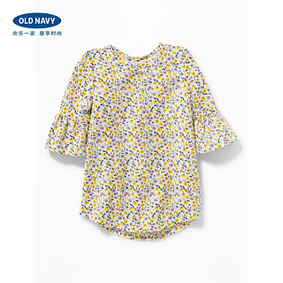 Old Navy 老海军 146214 女童花卉印花喇叭袖上衣