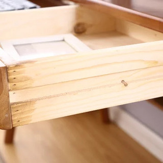 一米色彩 日式小户型实木书桌 (升级款胡桃色 1.4米/桌+椅) 