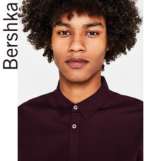 Bershka 巴适卡 06031880122 男士府绸长袖衬衫 