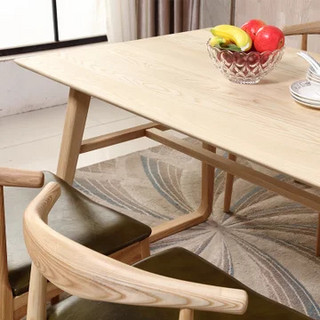 夏树 北欧白蜡木餐桌 YT-GLM05 原木色 一桌4椅/1.38米 
