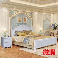 木巴 C366 白色实木双人床 1.8米