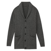 無印良品  無印良品 MUJI 男士美利奴羊毛长开衫 深海军蓝