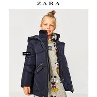 ZARA 新品 03333453401 儿童人造皮草领羽绒服
