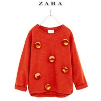 ZARA 女童绒球装饰T恤