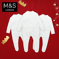 M&S 马莎 T780193 婴儿连体衣 3件装