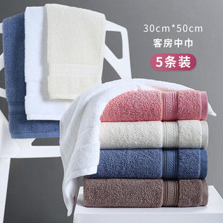 雪仑尔 五星级酒店纯棉毛巾 30*50cm 5条装