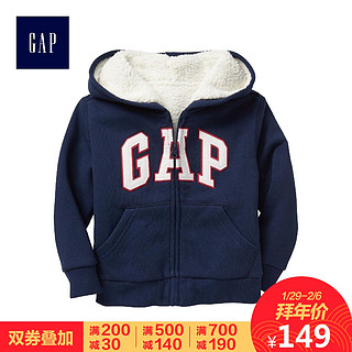 Gap 盖璞 男婴幼童 徽标拉链连帽卫衣