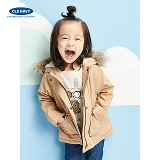 OLD NAVY 827051 女童带毛帽仿毛领夹克外套