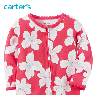 Carter's 条纹长袖连体衣 花朵 52cm