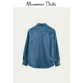 Massimo Dutti  男童 口袋装饰全棉牛仔衬衫 00151663400