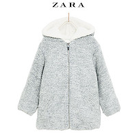 ZARA  01869704811 女童 毛绒针织连帽外套 