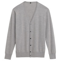 無印良品 無印良品 MUJI 男士羊毛桑蚕丝V领开衫