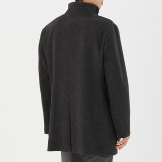 無印良品  無印良品 MUJI 16AD292 男士美利奴羊毛混纺大衣