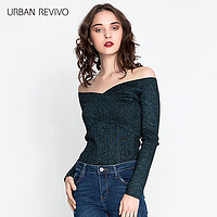 URBAN REVIVO WG51S9BF2001 女款一字领针织毛衣