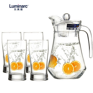 Luminarc 乐美雅 鸭嘴壶水壶5件套 1.3L水壶+4个240ml杯子