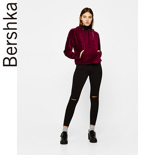 Bershka 05250388800 女士高腰破洞牛仔裤