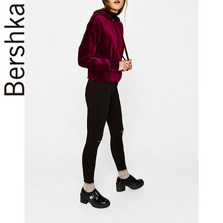 Bershka 05250388800 女士高腰破洞牛仔裤