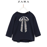 ZARA 女婴幼童 亮片蝴蝶结装饰T恤 