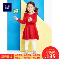 Gap 盖璞 836752-1 女童荷叶边长袖针织连衣裙 