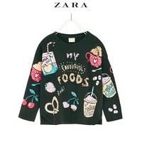 ZARA 01165726802 儿童早餐图案双层珠片T恤