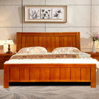 木巴  c205  中式实木双人床 1.8米 胡桃色