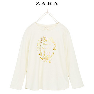 ZARA 05048134712 女童闪亮长袖印花T恤 