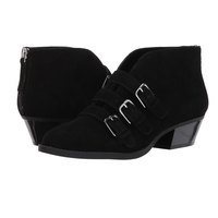 Nine West 玖熙 Keith 中跟圆头皮带扣黑短靴