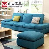 曲尚家具 QUSHANGJIAJU家具 JIAJU 多功能储物布艺沙发 三人位
