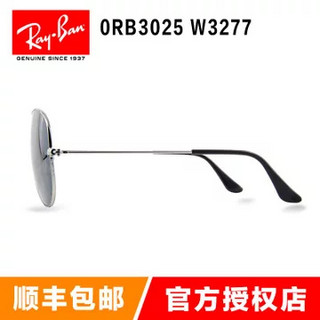 Ray·Ban 雷朋  RB3025 W3277 飞行员系列 男女款墨镜蛤蟆镜 (银框水银膜 58mm)