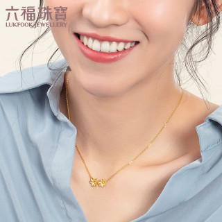 六福珠宝 GMGTBN0009 栀子花足金项链
