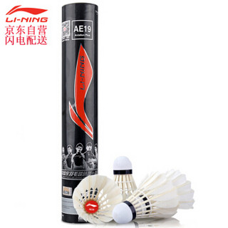 LI-NING 李宁 羽毛球G100耐打羽毛球ae19鹅毛球训练比赛级专业/娱乐球稳定