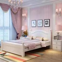 宜宸 欧式实木床 1.8*2m (白漆床+床垫)