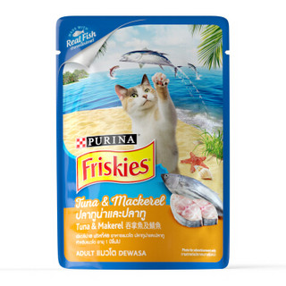 Friskies 喜跃 成猫吞拿鱼及鲭鱼软包罐头 80g