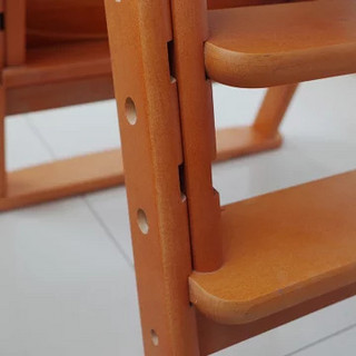  木巴 便携可折叠实木儿童餐椅 胡桃色