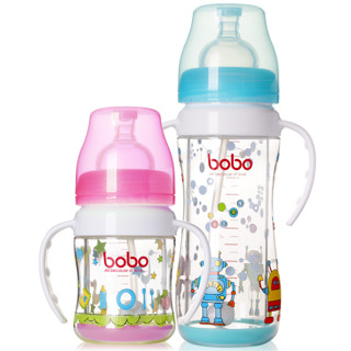 bobo 乐儿宝 宽口径 双层玻璃奶瓶 220ml