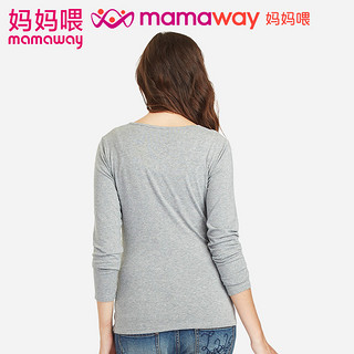  mamaway 妈妈喂 15838 迪士尼爱美米妮饰孕哺棉T 哺乳衣 浅麻灰