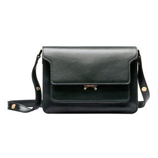 Marni 玛尼 TRUNK系列 牛皮单肩斜挎包 Dark Sea Green 