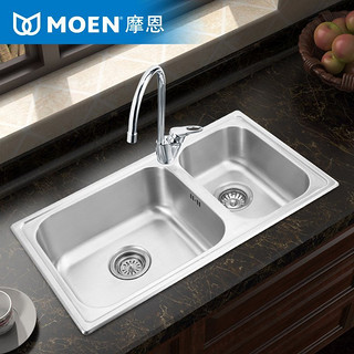 MOEN  摩恩 28502SL+77111EC 304不锈钢厨房水槽套餐