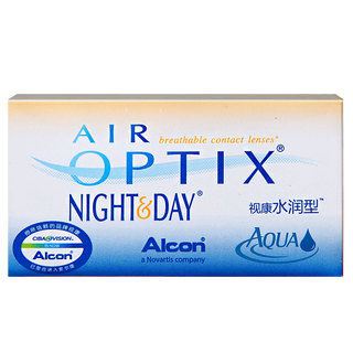 CIBA Vision 视康 Night &Day 日夜型 硅水凝胶月抛隐形眼镜 3片+360ml护理液+镜盒3个