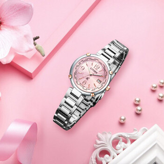 CITIZEN 西铁城 xC系列 EC1044-55W 女士光动能手表 30.68mm 粉盘 银色舒博钛表带 圆形